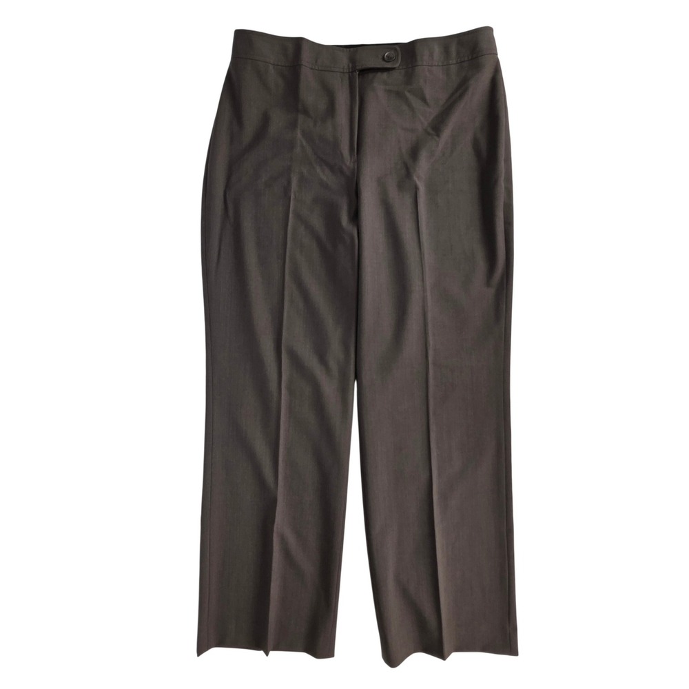 Jones New York Collection Brown Wool Blend Straight Leg Dress Pants Womens 14